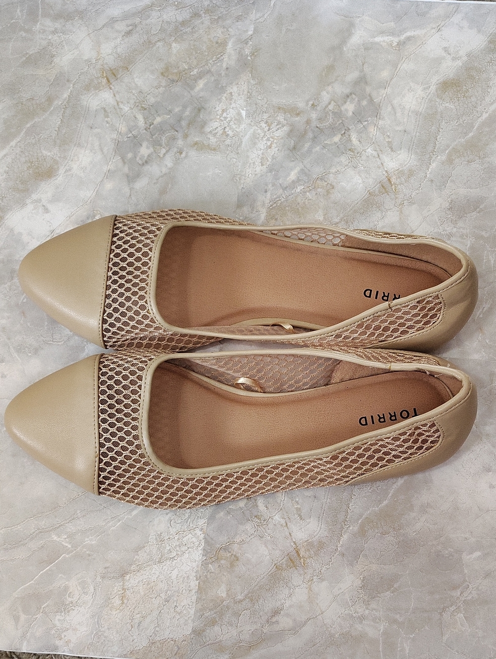 torrid Beige Mesh Pointed-Toe Ballet Flats